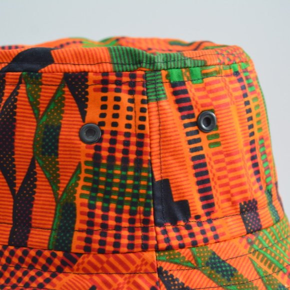 African Kente Print Bucket Hat Unisex Women Men - Picture 2 of 2